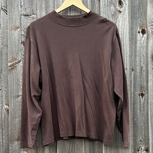 Westbound Chocolate Brown Long Sleeve Crew Neck Top